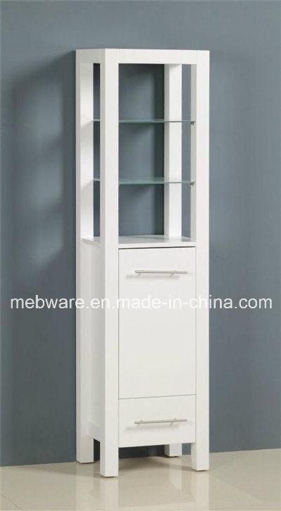 Solid Wood Side Vanity Tall Bathroom Furniture Cabinet