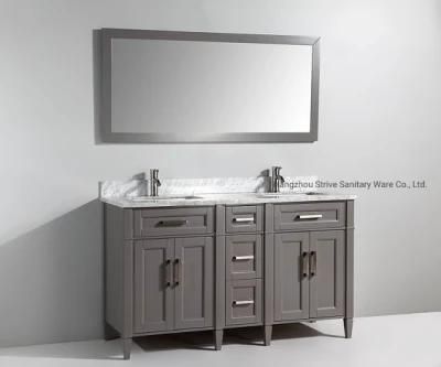 Wholesale New Design Grey 60&quot; Double Sink Bathroom Cabinet