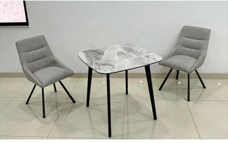 fashion Designed Powder Coating Ceramic Dining Table Top Nordic Luxury Set