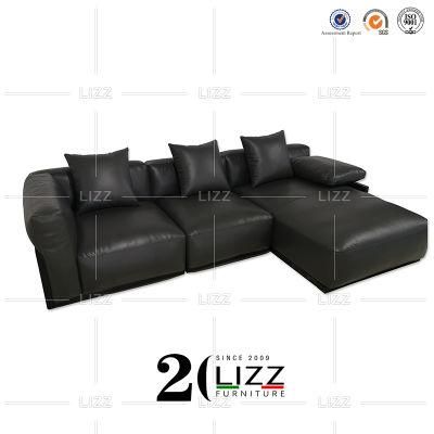 Nordic Concise Home Hotel Furniture Set Modern Italian Geniue Leather Living Room Sofa