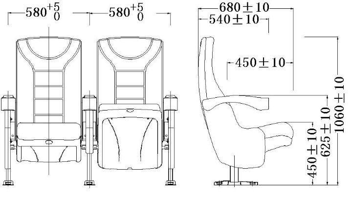 Ergonomic Design Conference Hall Auditorium Movie Theater Cinema Chair