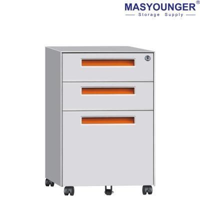 Modern Simple Office 3 Drawer Metal Hand Mobile Cabinet