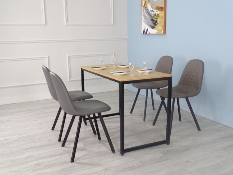 Modern Home Banquet Living Room Furniture Desk Table MDF Top Dining Steel Table for Office