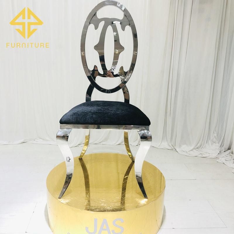 Luxury Design Flower Back Stainless Steel Dining Chair Hotel Furniture Wedding Events Used