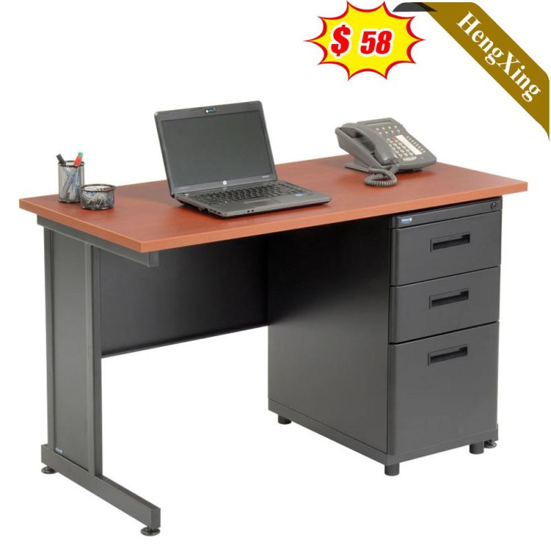 Knock Down Modern Computer Table Single Pedestal Steel Desk Office Desk