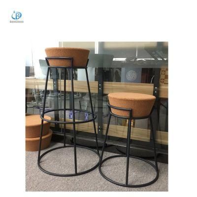 Rustic Industrial Upgrade Metal Frame Counter Cafe Home Kitchen High Bar Stool Tall Cork Bar Chair