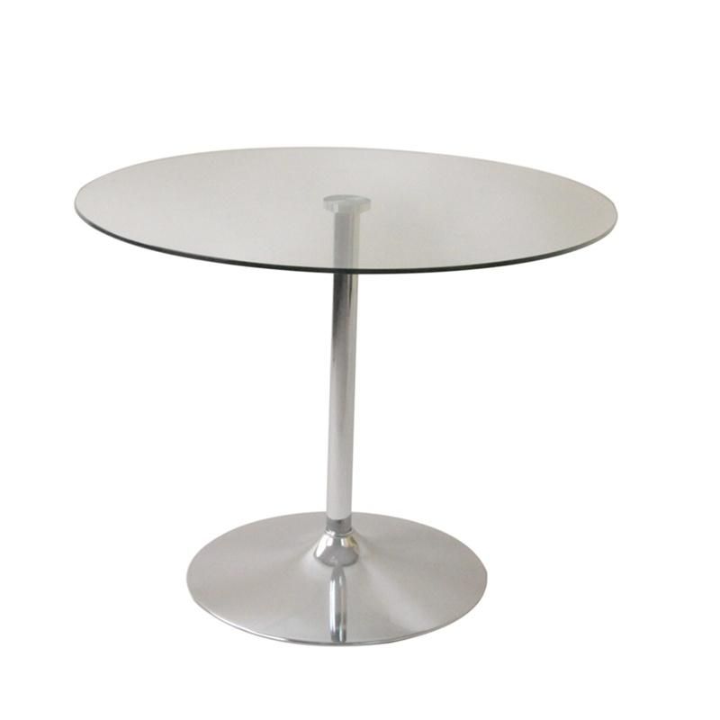 Factory Price Modern Home Small Round Clear Tempered Glass Round Side Dining Table