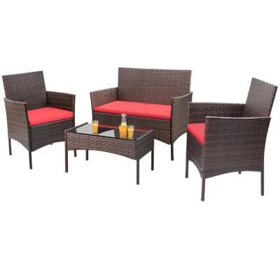 Modern Weather Resistance PE Rattan Sofa Single Double Sofa with Cushion