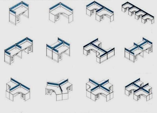 Modular Easy Assemble Partition Cubicle Design Open Workstation Table