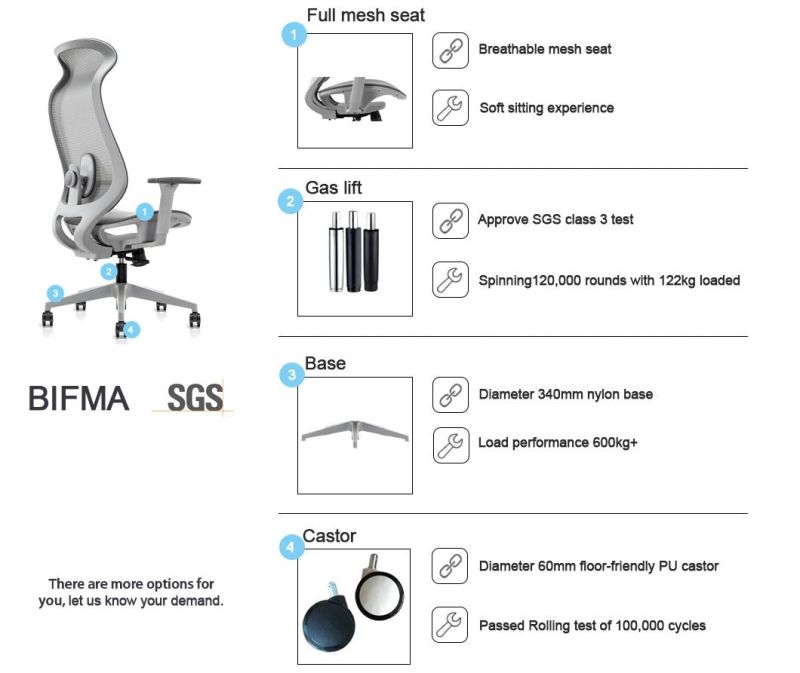 340mm White PA Starbase Depth Adjustable Lumbar Support Chairs Office Furniture