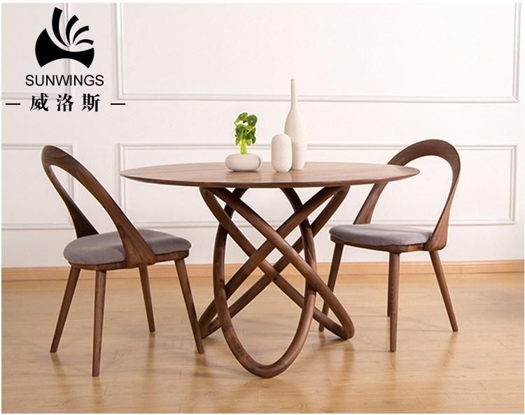 New Modern Dining Room Furniture Round Solid Ash Wood Dining Tables 4/6 Chairs Set