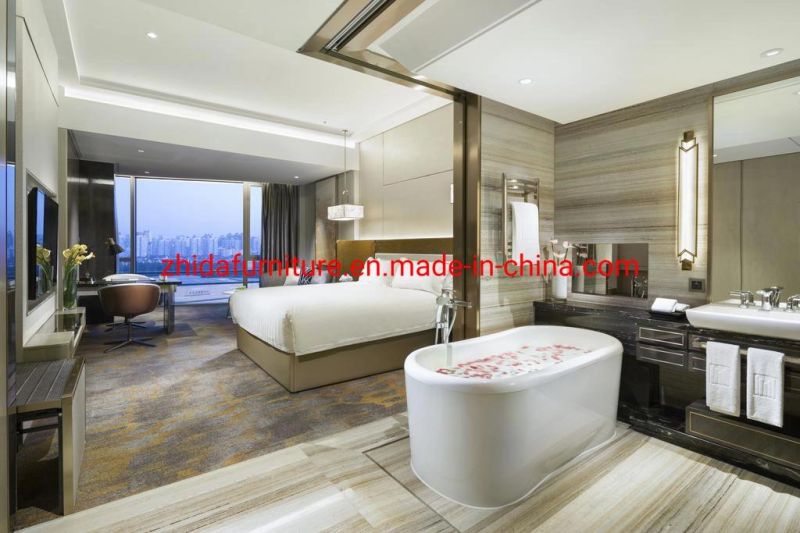 Customized Made Complete Set High Quality 4 Star Hotel Apartment Furniture Living Room Bedroom King Size Bed