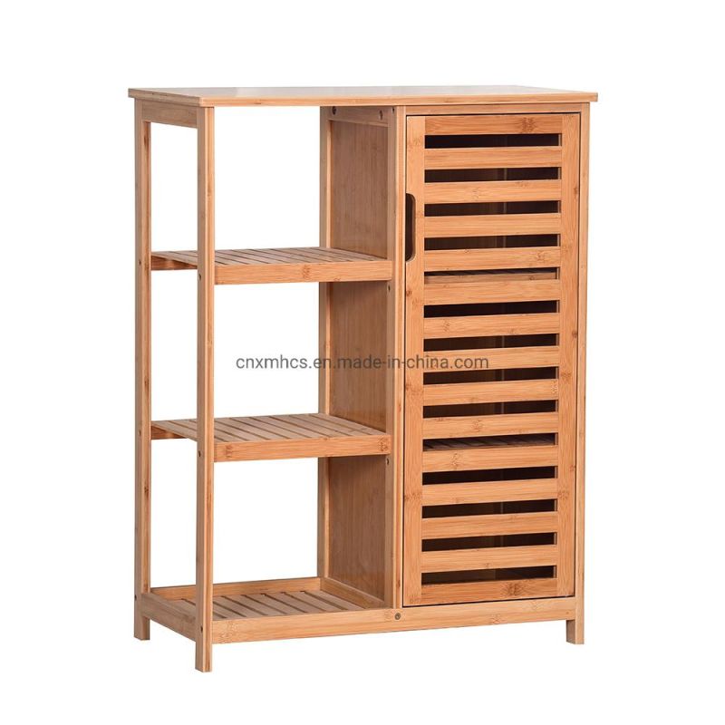 Multipurpose Bamboo Storage Cabinets Living Room Cabinet with 3 Tier Shelves, Shoe Organizer Shoe Rack Entryway Shoe Cabinet Furniture