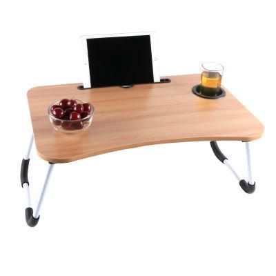 Portable Laptop Desk with The Cup Slot for Eating Breakfast