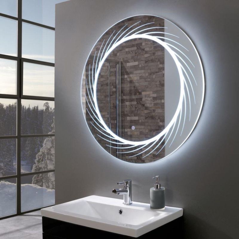 Hot Sale Hotel Home Decoration Anti-Fog Touch Sensor Lighted Vanity Top Bathroom LED Mirror