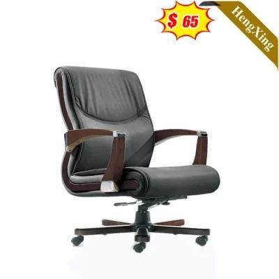 Hot Sale Office Furniture Middle Back Black PU Leather Chair