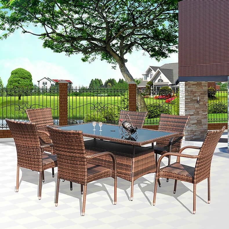 Rattan Outdoor Furniture Solid Wicker Garden Sets PE Rattan Table and Chairs