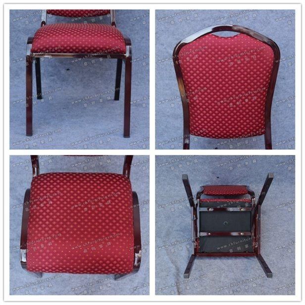 Wholesale Stacking Steel Wedding Chair with Maroon Fabric Yc-Zg32