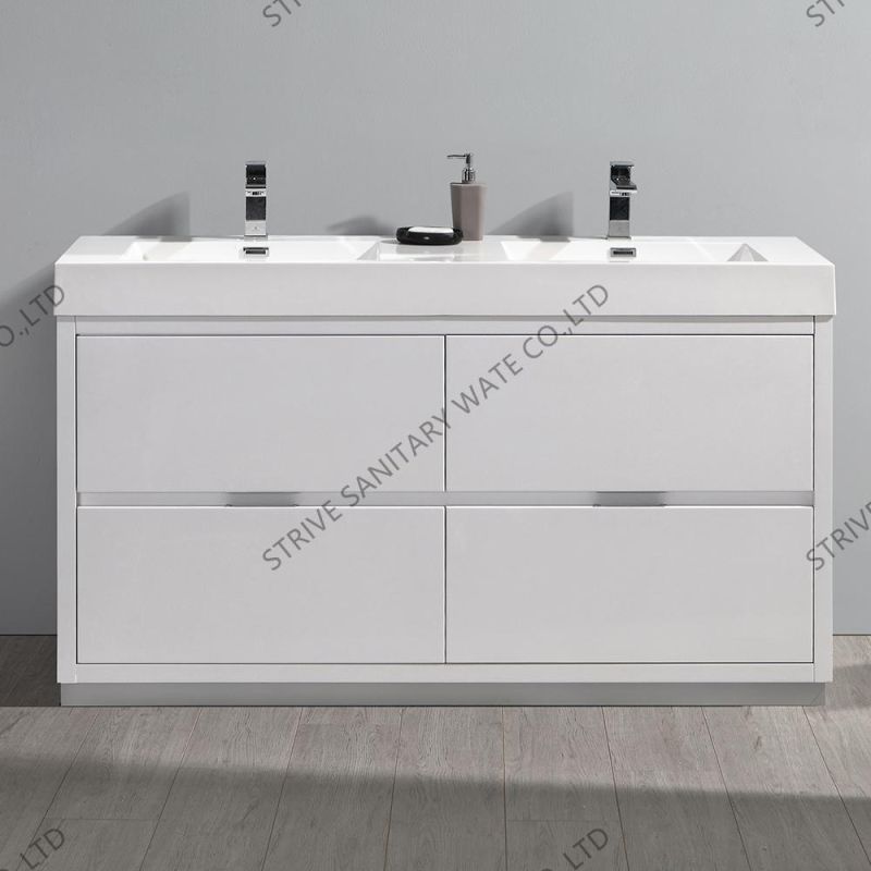 48" Wall Mounted Double Sink Bathroom Vanity Modern Bathroom Furniture