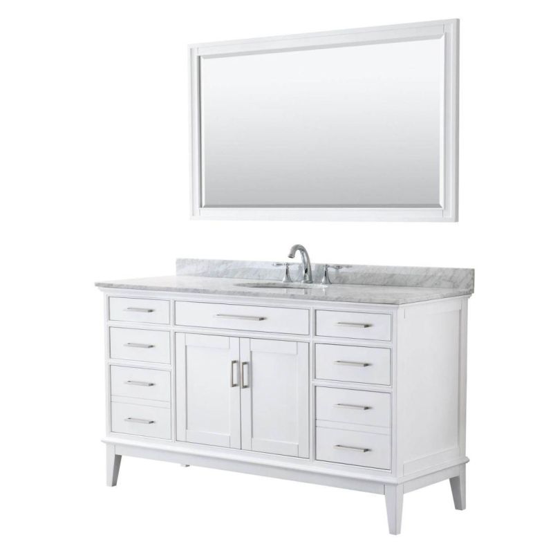 China Factory Wholesale Modern Light Luxury 60" Single Bathroom Vanity-White