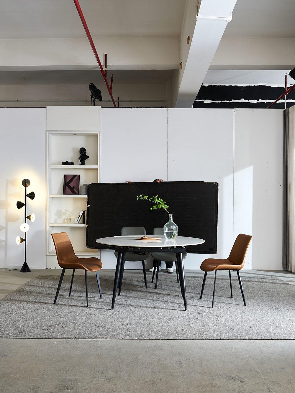 Home Apartment Furniture Pandora Round Folded Rock Beam Table