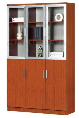 (SZ-FC009) Three Glass Doors Filing Cabinet Office Bookcase