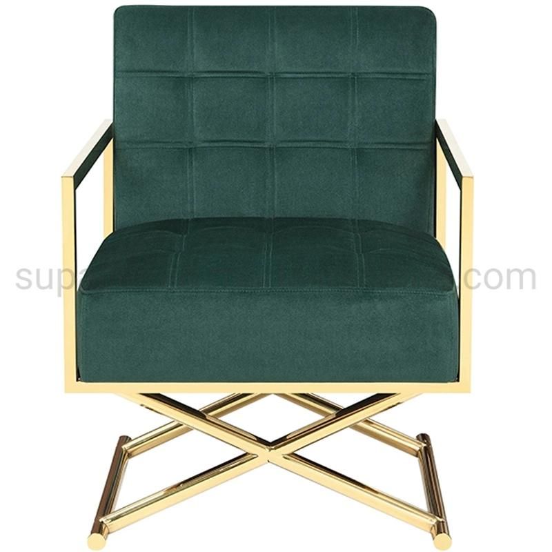 American Style Living Room Furniture Metal Frame Fabric Sofa Chair