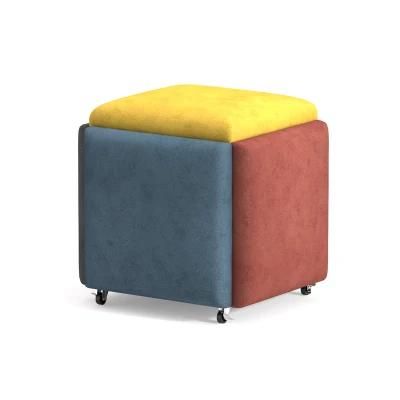 Home Living Room Furniture Stool Folding Stool White Time Living Room Magic Cube Stool Chair