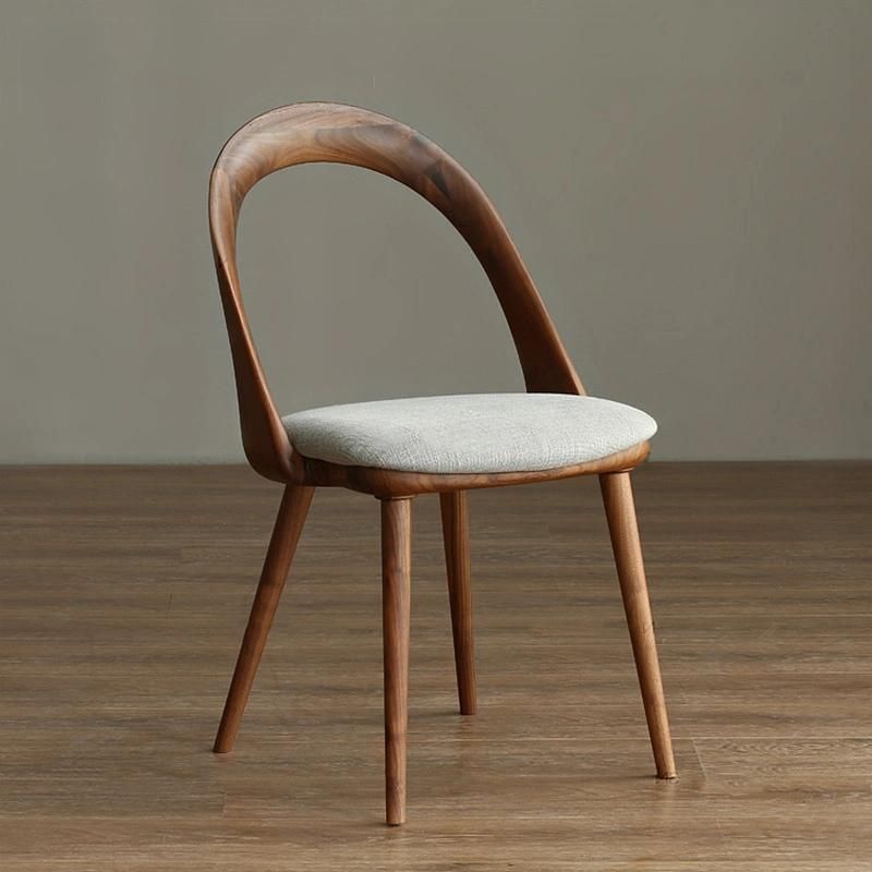 Fashion Solid Wood Restaurant Furniture Fabric Dining Chair Made in China Guangdong