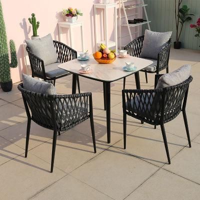 Modern Garden Portable Dining Table Patio Waterproof Stable Simple Modern Stylish Garden Aluminum Outdoor Table Chair Furniture