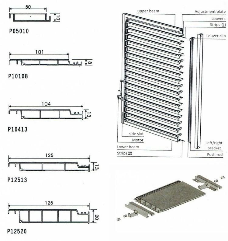 Modern Special Aluminum Shutter Louver Folding Window Screen Louver Blinds