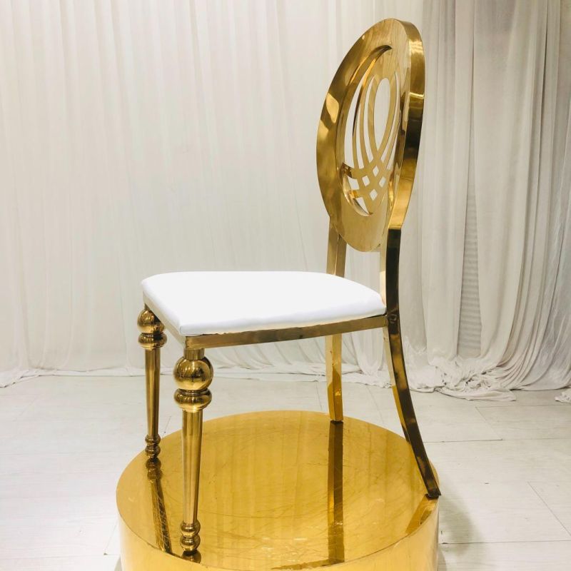 Gold Luxury Stainless Steel Chair for Wedding and Dining Room