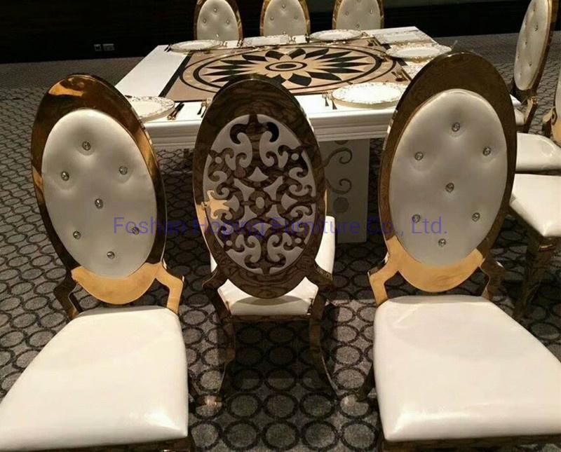 Wholesale Stainless Steel Furniture Pattern Back His and Hers Wedding Chairs