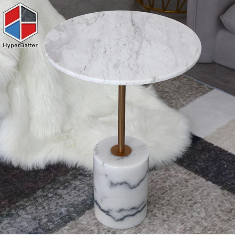 Round Shape Black Marble Base Glass Top Coffee Table