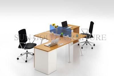 Latest Modern Aluminium T Shaped 2 Person Office Desk (SZ-WST741)