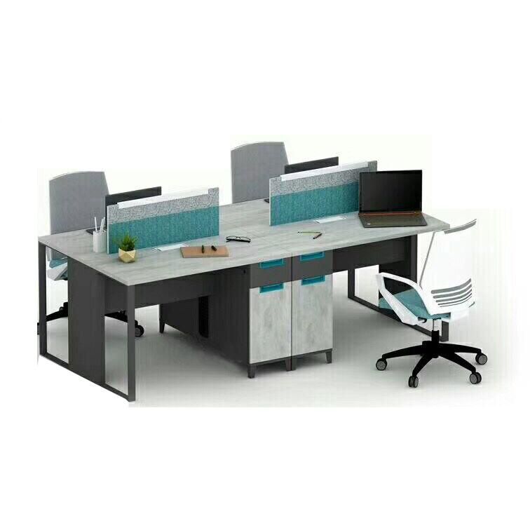 (SZ-WS009) Fashion 4 Person Work Station Table with Desktop Partition Office Workstation