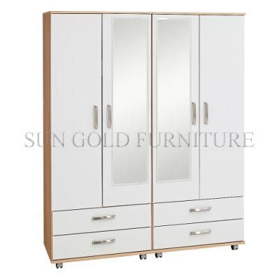 Regal 4-Door 4-Drawer 2-Mirror Robe Wardrobe (SZ-WD090)