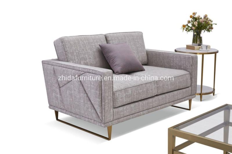 Comtemporary Luxury Home Living Room Fabric Furniture Metal Sofa Set