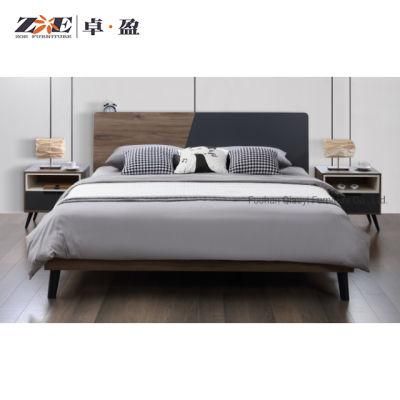 Wholesale Home Bedroom Furniture Wooden MDF King Bed with Two Night Stands