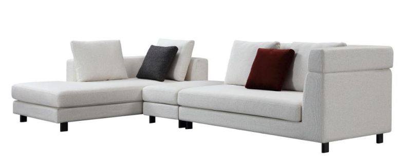 Zhida Modern Home Furniture Wholesale Villa Living Room White Fabric Sectional Couch Set Italian Design Modular Corner Sofa