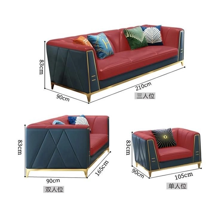 Modern High End Luxury Leather Home Sofa Set Living Room Furniture L Shape Coach 3+2+1 Living Room Sofa Set