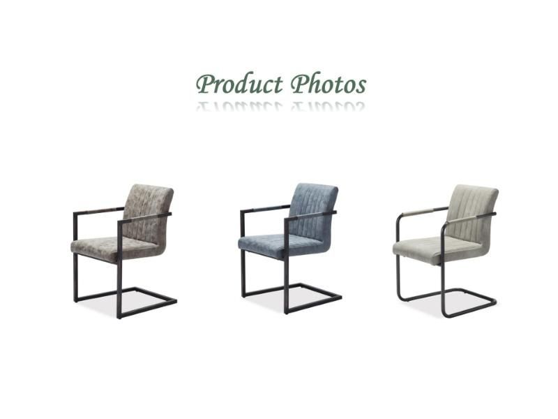 Home Furniture Luxury Upholstered PU Dining Chair with Metal Legs