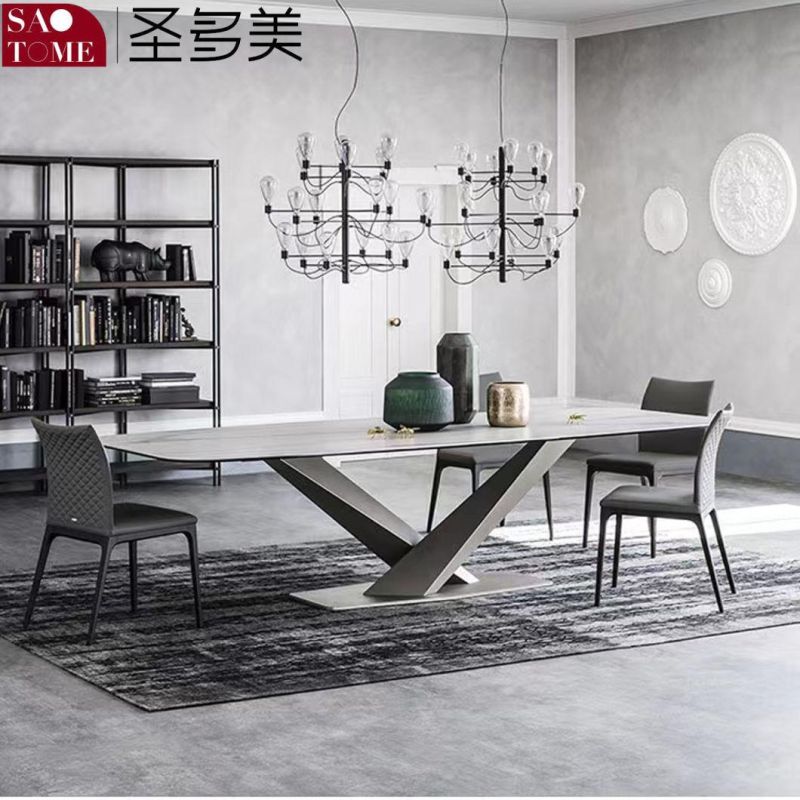 Modern Rock Board Furniture Cross Table Dining Table