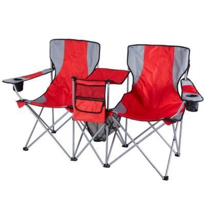 Double Steel Folding Camping Chair with Armrest