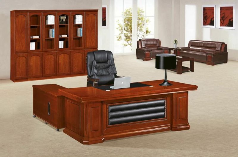 Classic Solid Wood with Veneer Office Executive Desk