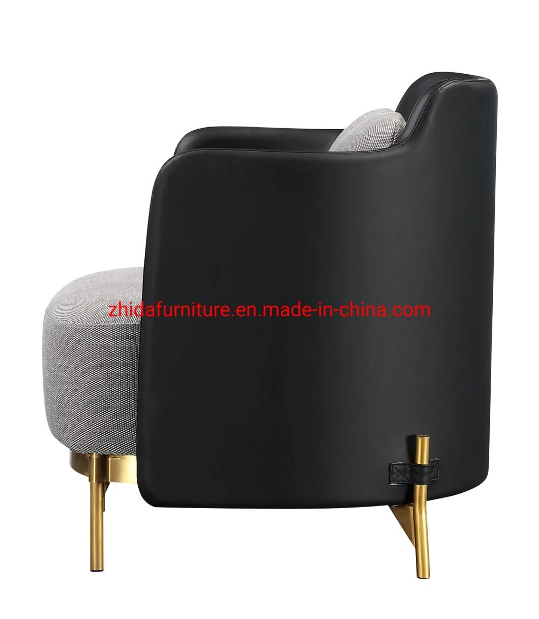 Modern Design Genuine Leather Living Room Metal Chair for Coffee Shop