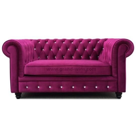 Modern Home Furniture Chesterfield Design Fabric Velvet Sofa