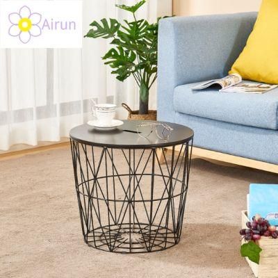 Wholesale Living Room Furniture MDF Wood Top Metal Base Nest Coffee Side Table