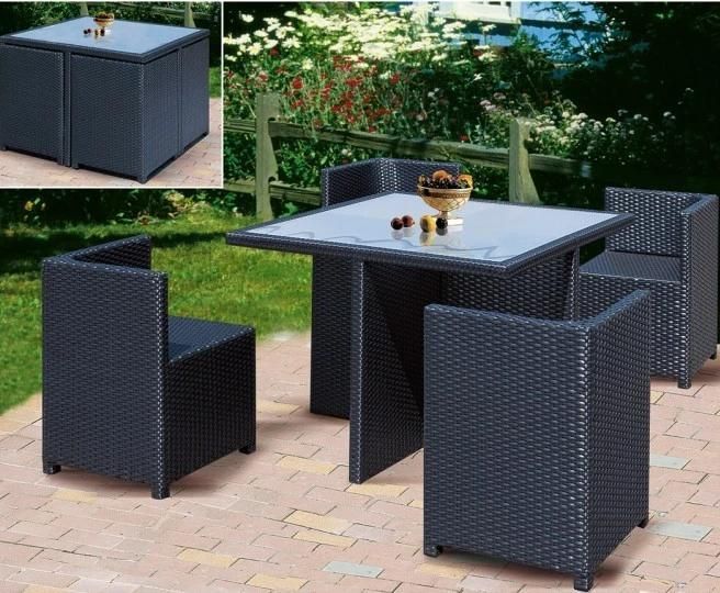Leisure Modern Outdoor Dining Chatting Table 4 Seater Furniture Set