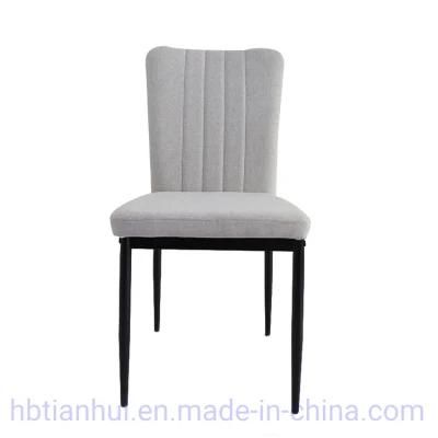 Furniture Dining Restaurant Home Modern Chair Fabric Dining Chair with Metal Legs